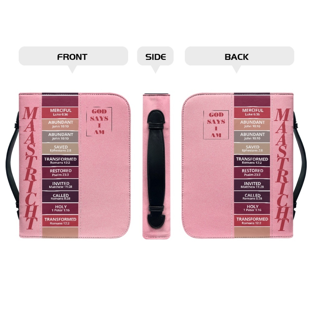 Letter by Letter Blessing: Pink Personalized Bible Bag