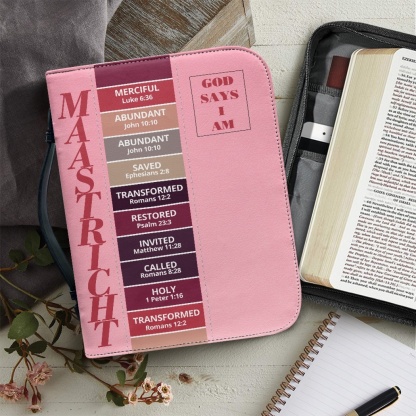 Letter by Letter Blessing: Pink Personalized Bible Bag