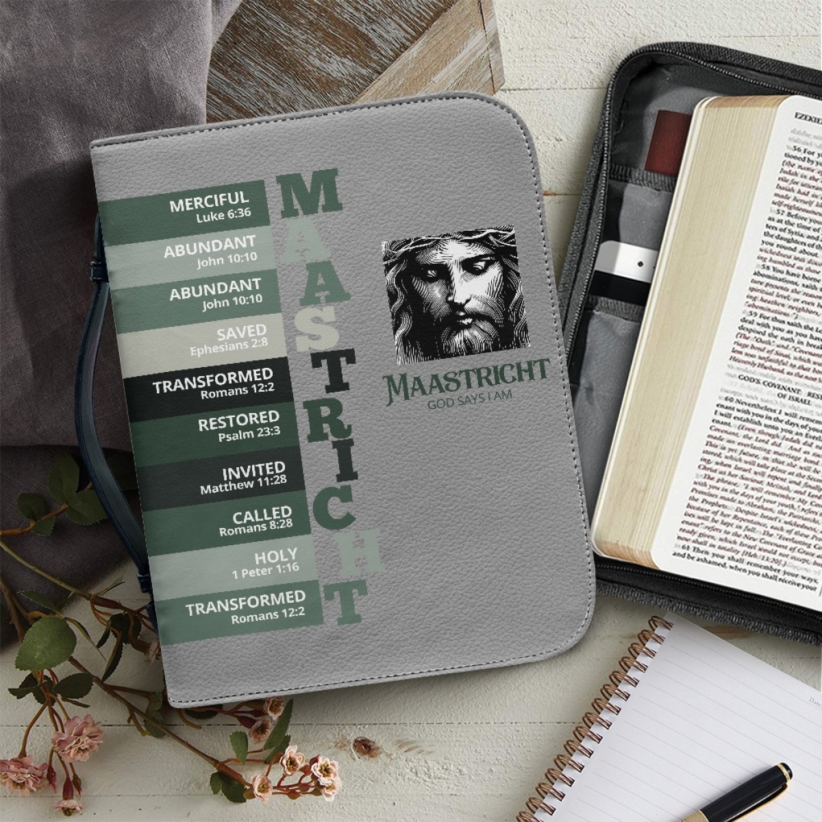 Letter by Letter Blessing: Khaki Personalized Bible Case