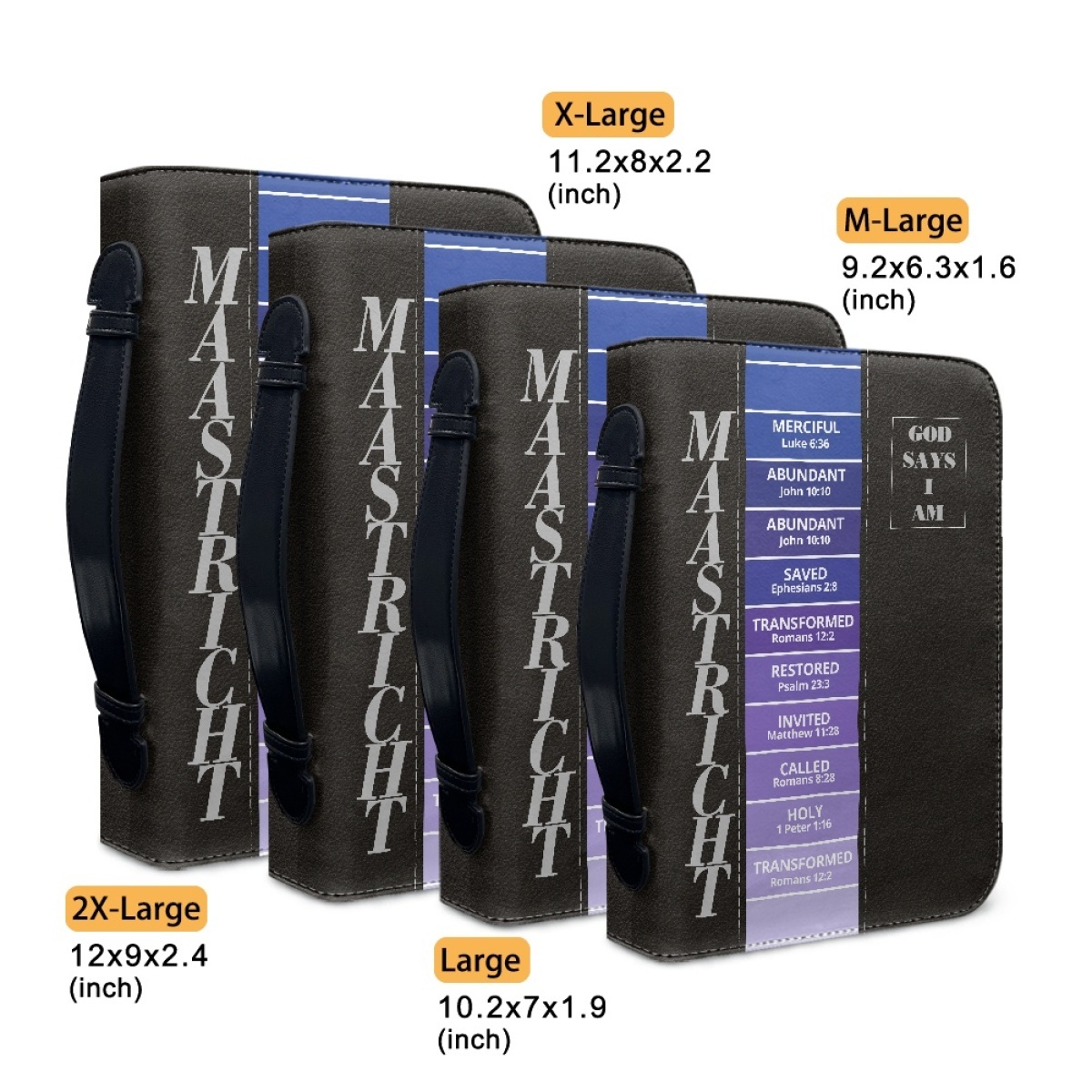 Letter by Letter Blessing: Black Personalized Bible Bag