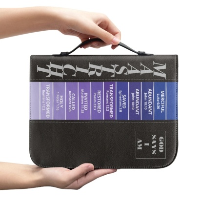 Letter by Letter Blessing: Black Personalized Bible Bag