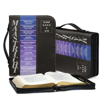 Letter by Letter Blessing: Black Personalized Bible Bag