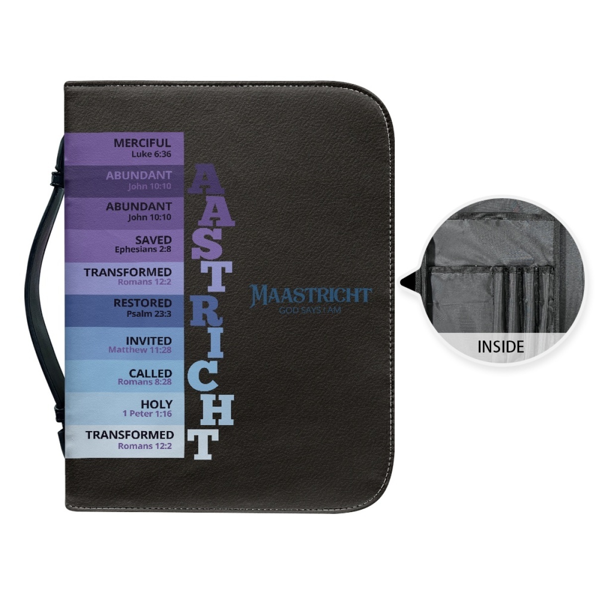 Letter by Letter Blessing: Black Personalized Bible Case