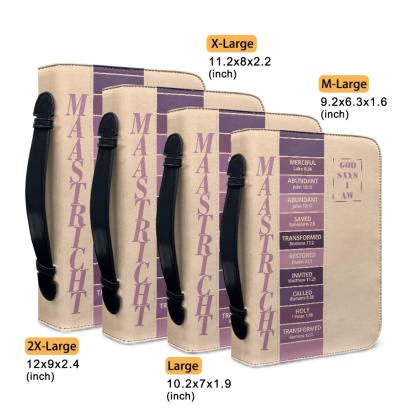 Letter by Letter Blessing: Beige Personalized Bible Bag