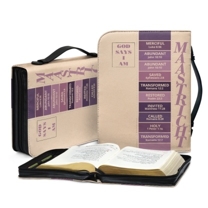 Letter by Letter Blessing: Beige Personalized Bible Bag