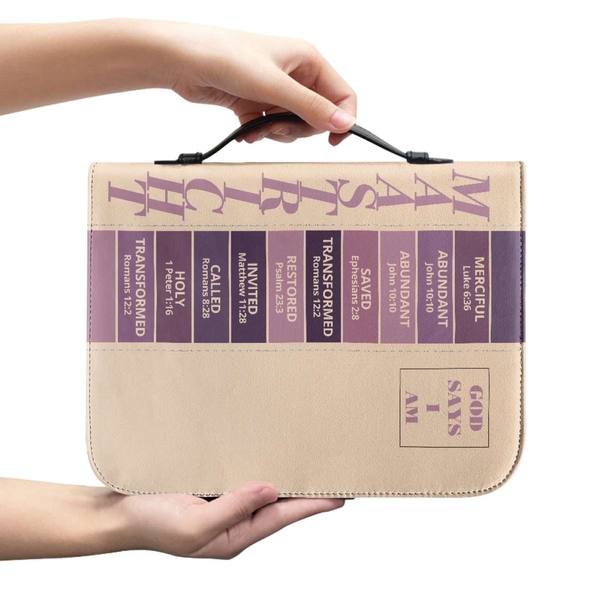 Letter by Letter Blessing: Beige Personalized Bible Bag