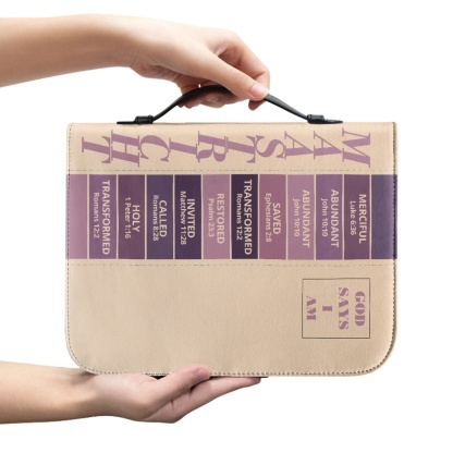 Letter by Letter Blessing: Beige Personalized Bible Bag