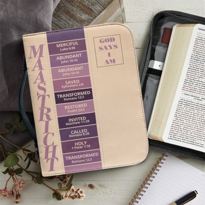 Letter by Letter Blessing: Beige Personalized Bible Bag