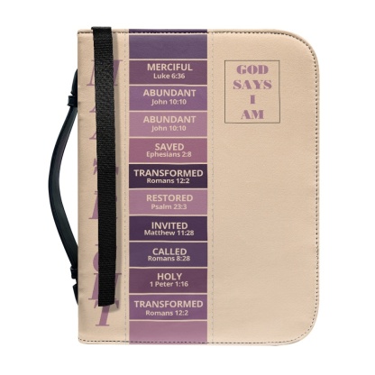 Letter by Letter Blessing: Beige Personalized Bible Bag