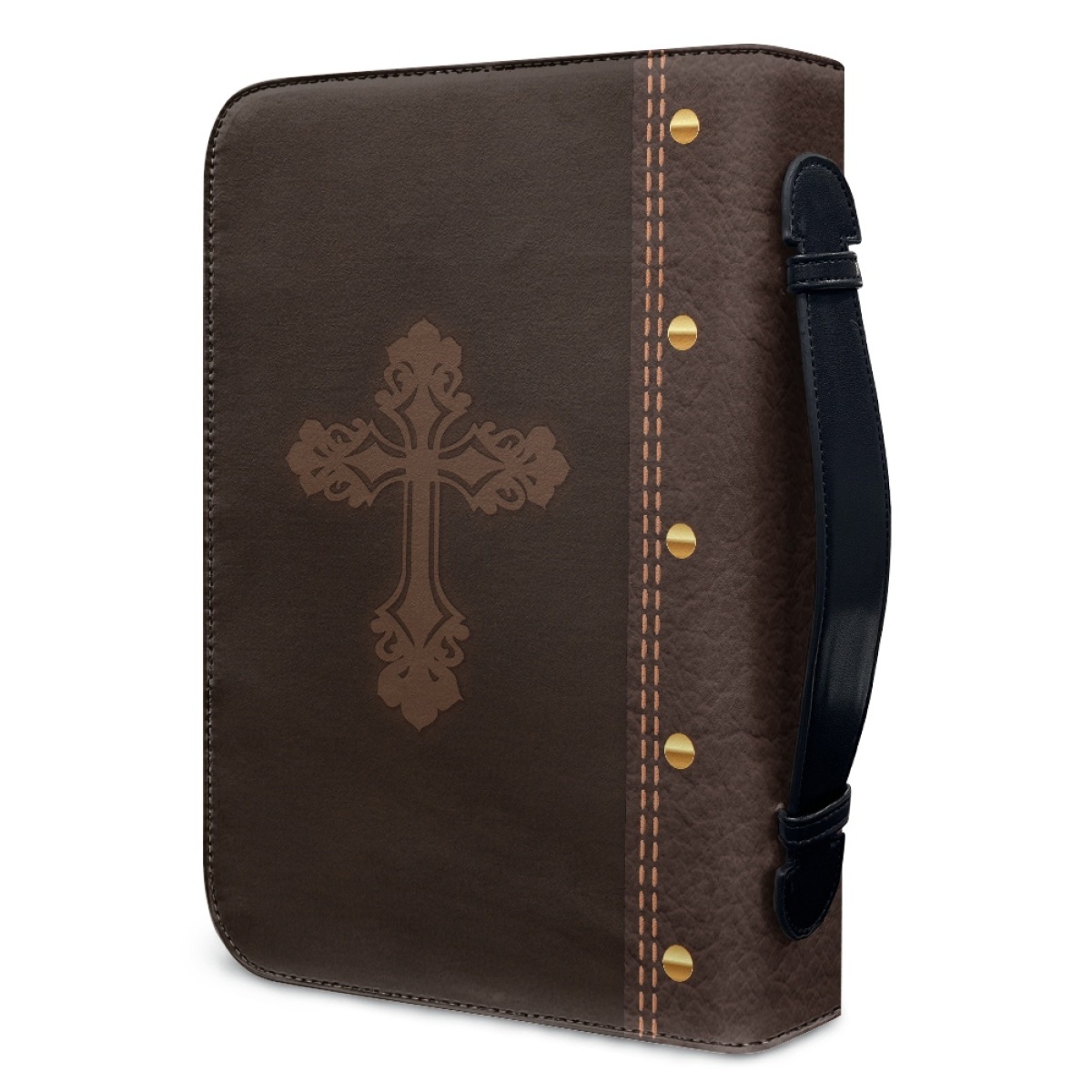 Personalized PU Leather Bible Cover for Men - Engraved "The Lord Is My Strength and My Shield" (Psalm 28:7)