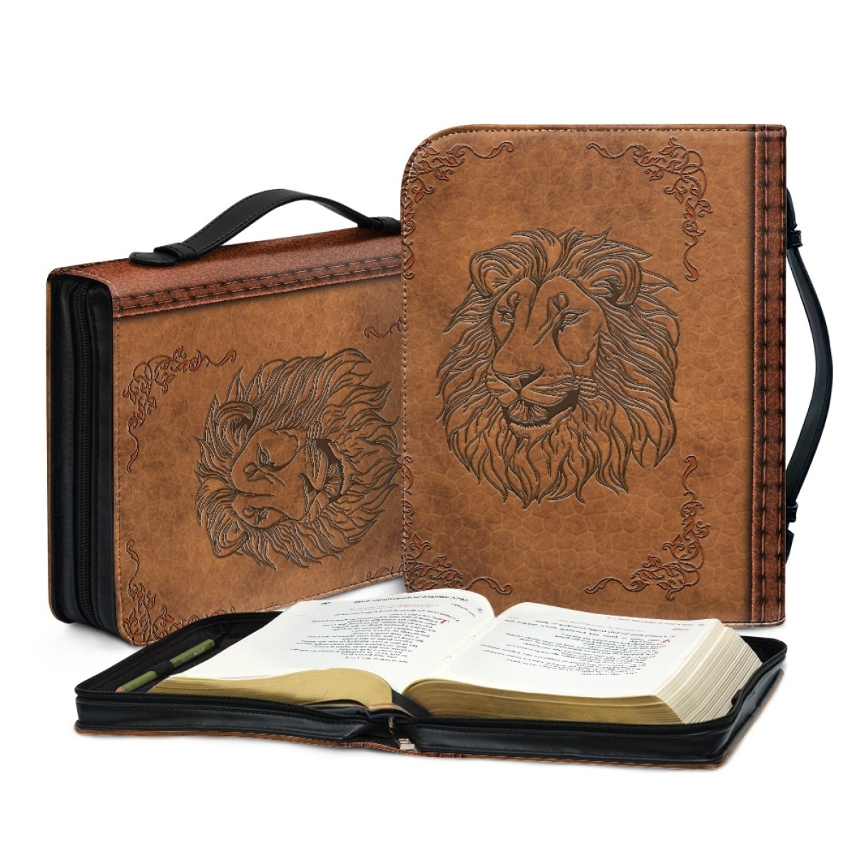 Personalized PU Leather Bible Cover for Men - Engraved "Trust in the Lord with All Your Heart" (Proverbs 3:5)