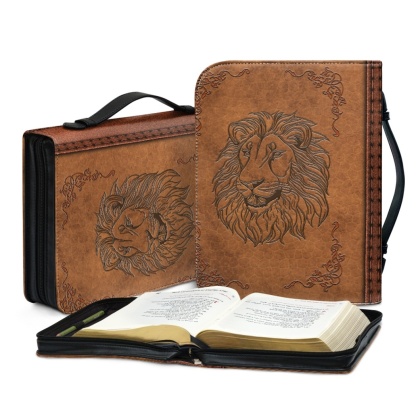 Personalized PU Leather Bible Cover for Men - Engraved "Trust in the Lord with All Your Heart" (Proverbs 3:5)