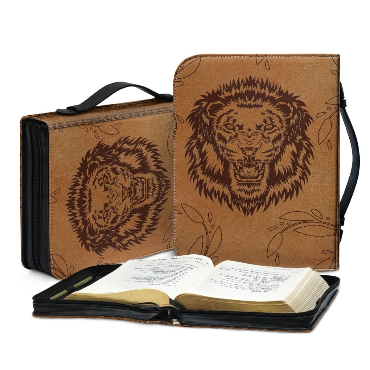 Personalized PU Leather Bible Cover for Women - Engraved "God Is Within Her, She Will Not Fall" (Psalm 46:5)