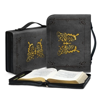 Personalized PU Leather Bible Cover for Men - Engraved "Pray About Everything, Worry About Nothing" (Philippians 4:6)