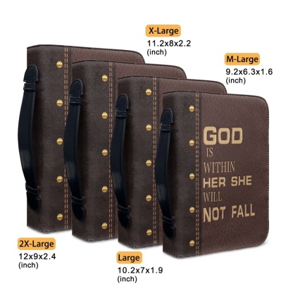 Personalized PU Leather Bible Cover for Women - Engraved "God Is Within Her, She Will Not Fall" (Psalm 46:5)