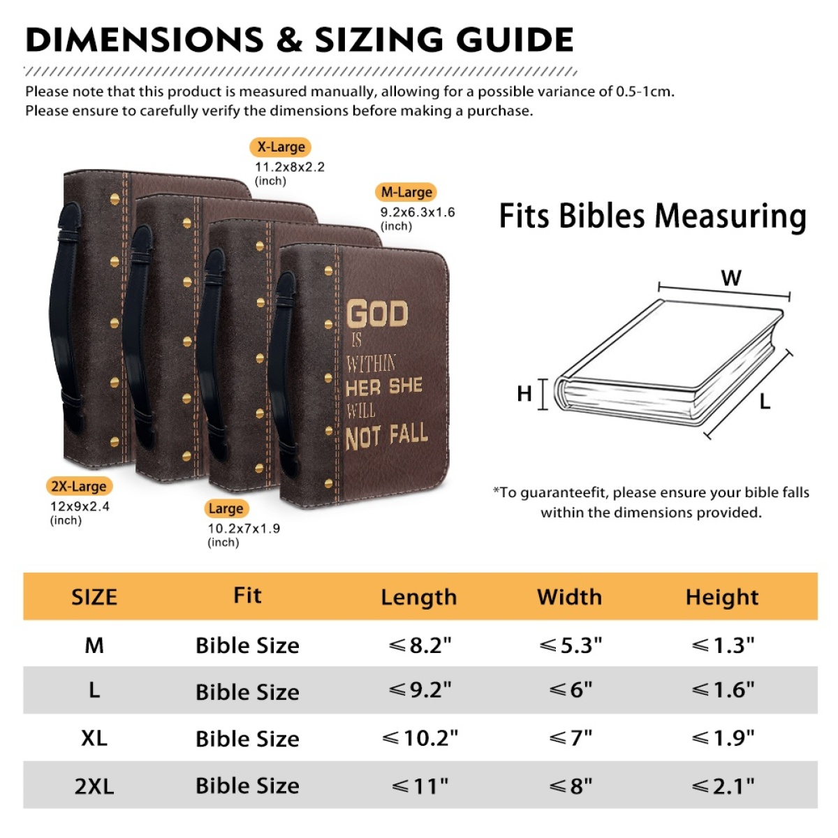 Personalized PU Leather Bible Cover for Women - Engraved "God Is Within Her, She Will Not Fall" (Psalm 46:5)