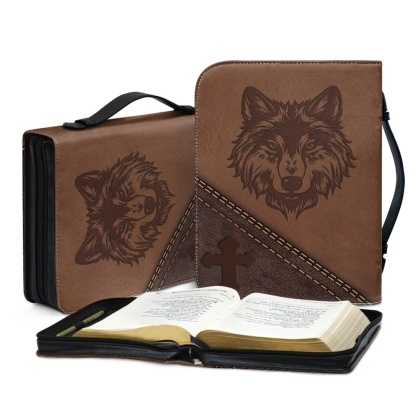 Custom Leather Bible Cover for Women - Engraved "God Is Within Her, She Will Not Fall" (Psalm 46:5)