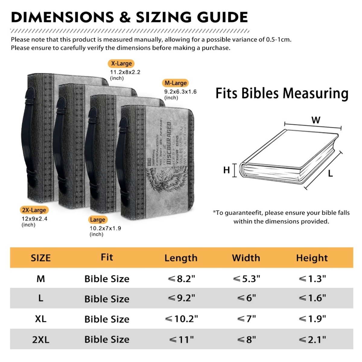 Custom Leather Bible Cover for Men - Engraved "Be Strong and Courageous; Do Not Be Afraid" (Joshua 1:9)