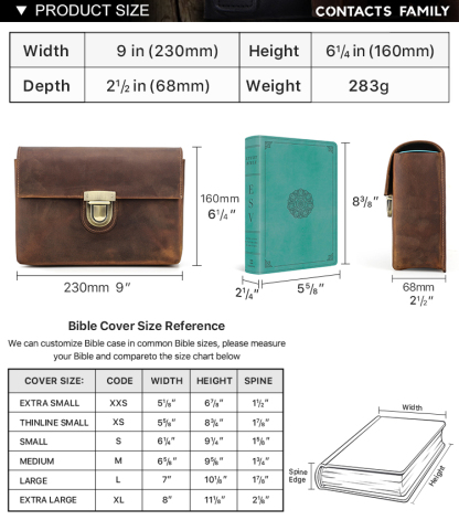 Personalized Genuine Leather Bible Cover - Plug-in Snap Closure - Small Size (6"x9") | Compact Faith, Crafted for You