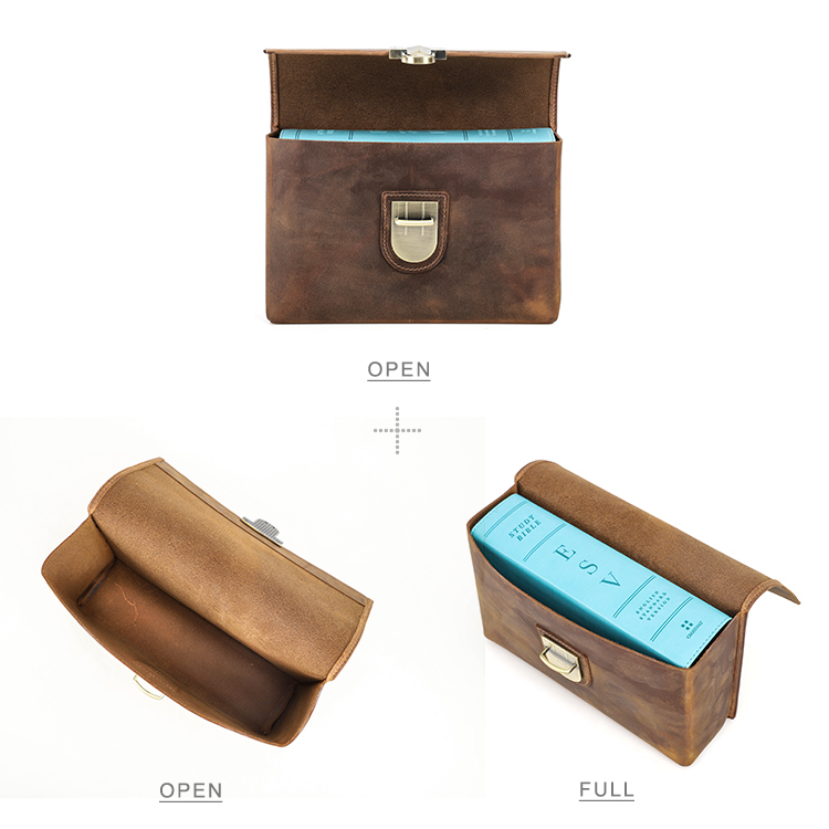 Personalized Genuine Leather Bible Cover - Plug-in Snap Closure - Small Size (6"x9") | Compact Faith, Crafted for You