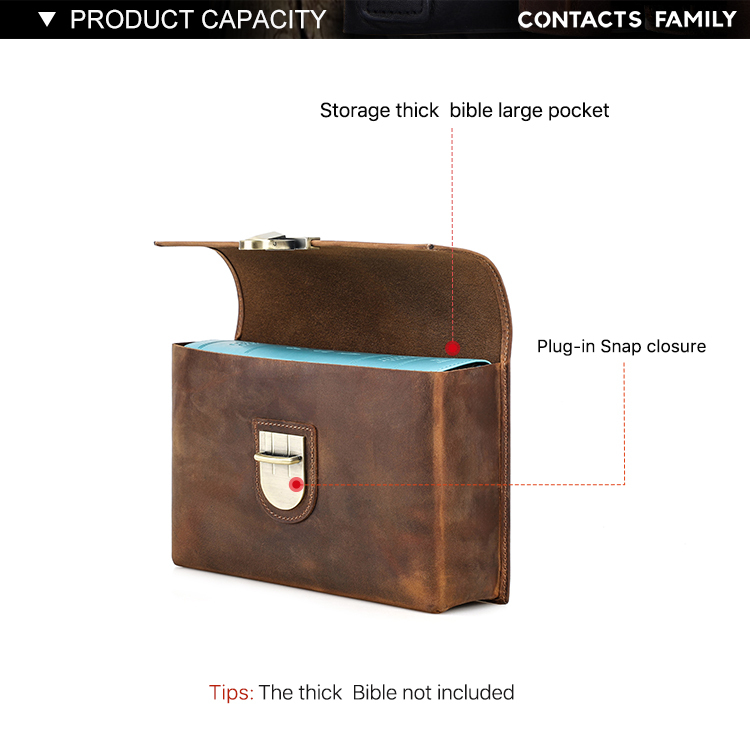 Personalized Genuine Leather Bible Cover - Plug-in Snap Closure - Small Size (6"x9") | Compact Faith, Crafted for You