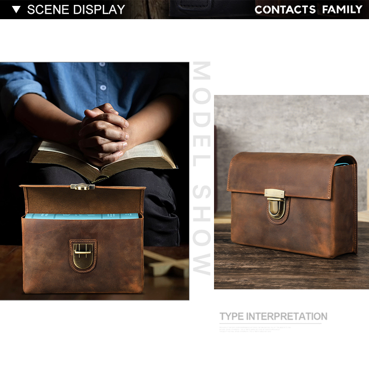 Personalized Genuine Leather Bible Cover - Plug-in Snap Closure - Small Size (6"x9") | Compact Faith, Crafted for You