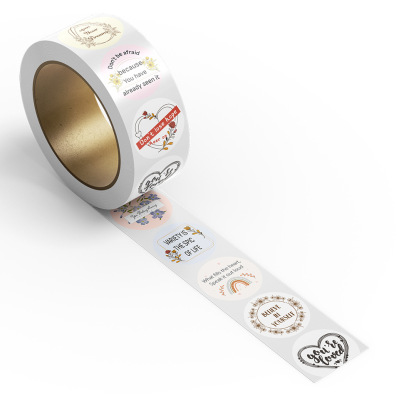 Bible Verses Roll Stickers - 500 Pcs Floral Christian Religious Decal Scripture Round Sticker