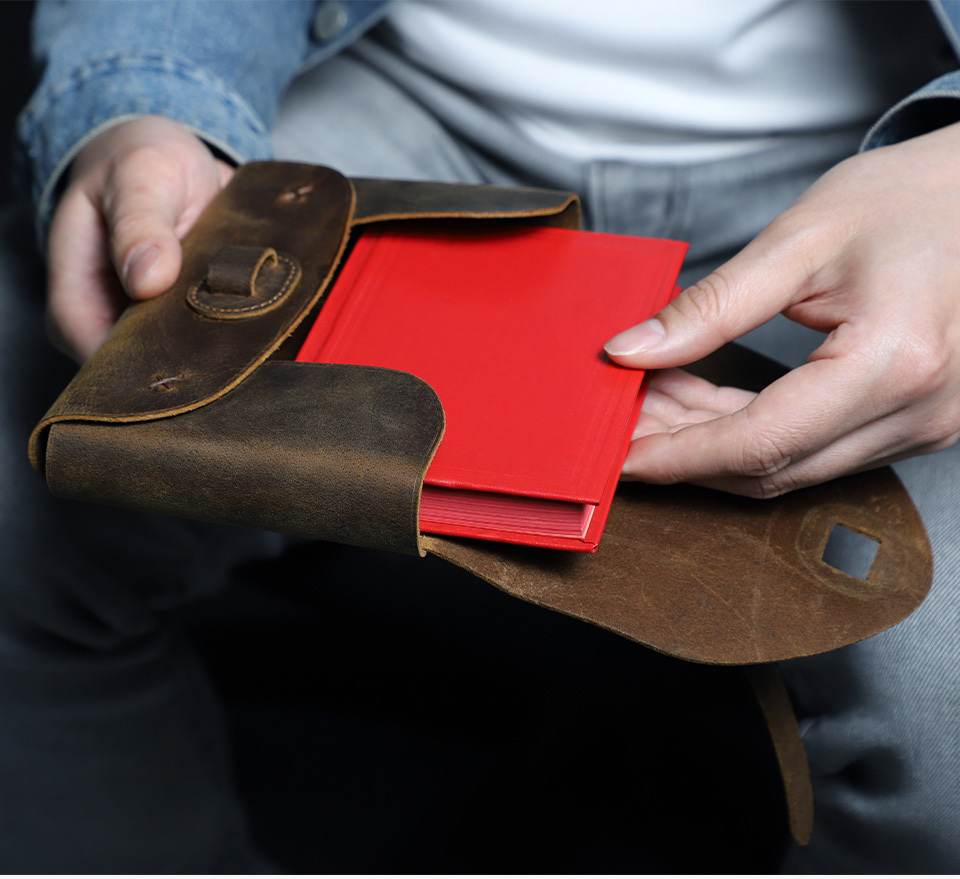 Personalized Genuine Leather Bible Cover - Pocket Size (5"x7") | Custom Engrave Your Own Words