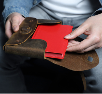 Personalized Genuine Leather Bible Cover - Pocket Size (5"x7") | Custom Engrave Your Own Words