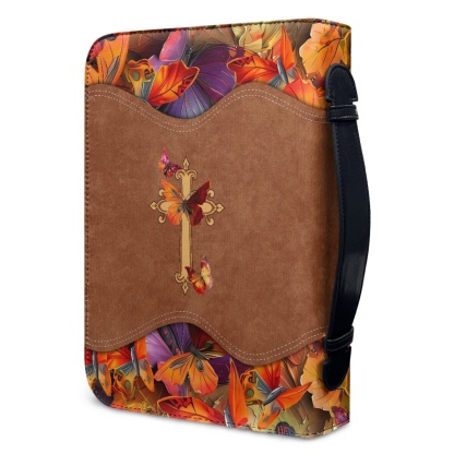 Personalized Leather Bible Cover for Women - Engraved "Be Still and Know That I Am God" (Psalm 46:10)