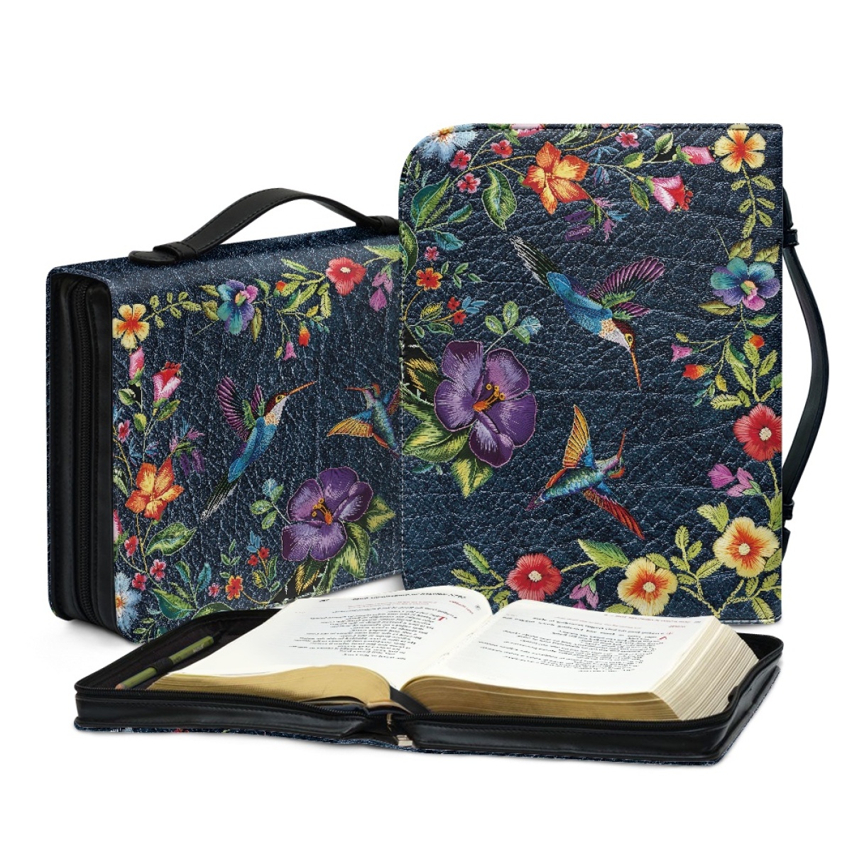 Personalized Leather Bible Cover for Women - Engraved "Be Still and Know That I Am God" (Psalm 46:10)