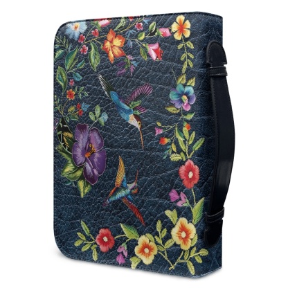 Personalized Leather Bible Cover for Women - Engraved "Be Still and Know That I Am God" (Psalm 46:10)