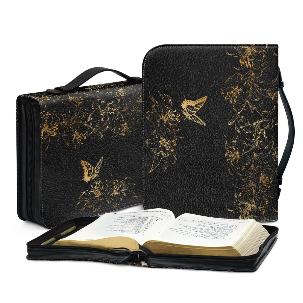 Custom Leather Bible Cover for Women - Engraved "Let Your Faith Be Bigger Than Your Fear" | Bold Typography & Modern Edge