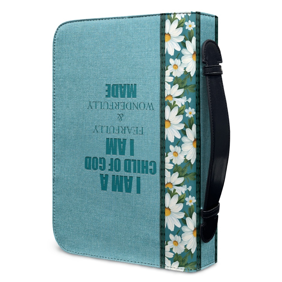 Custom Leather Bible Cover for Women - Engraved "I Am a Child of God" | Soft Pastel Design & Divine Assurance 