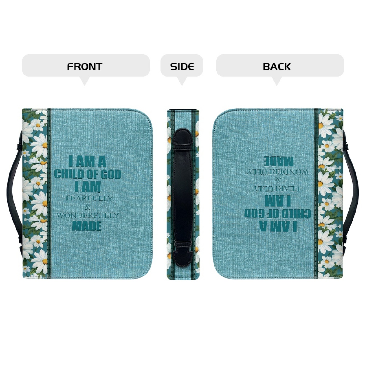 Custom Leather Bible Cover for Women - Engraved "I Am a Child of God" | Soft Pastel Design & Divine Assurance 