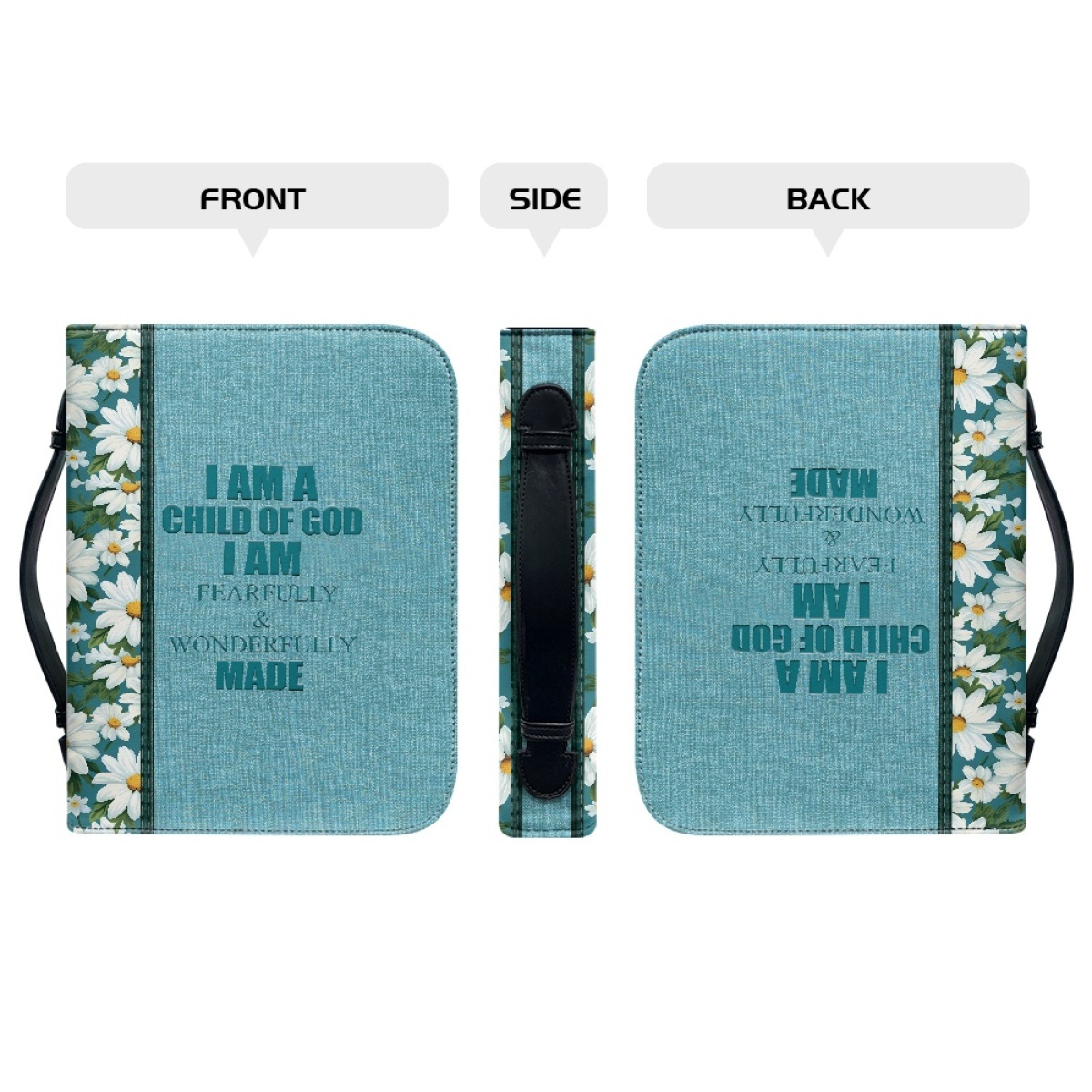 Custom Leather Bible Cover for Women - Engraved "I Am a Child of God" | Soft Pastel Design & Divine Assurance 