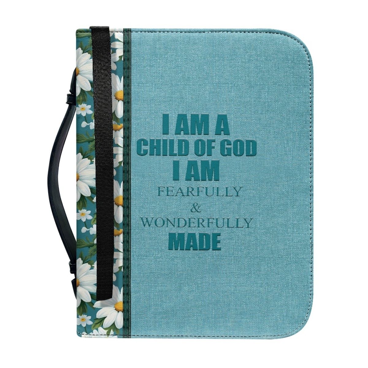 Custom Leather Bible Cover for Women - Engraved "I Am a Child of God" | Soft Pastel Design & Divine Assurance 