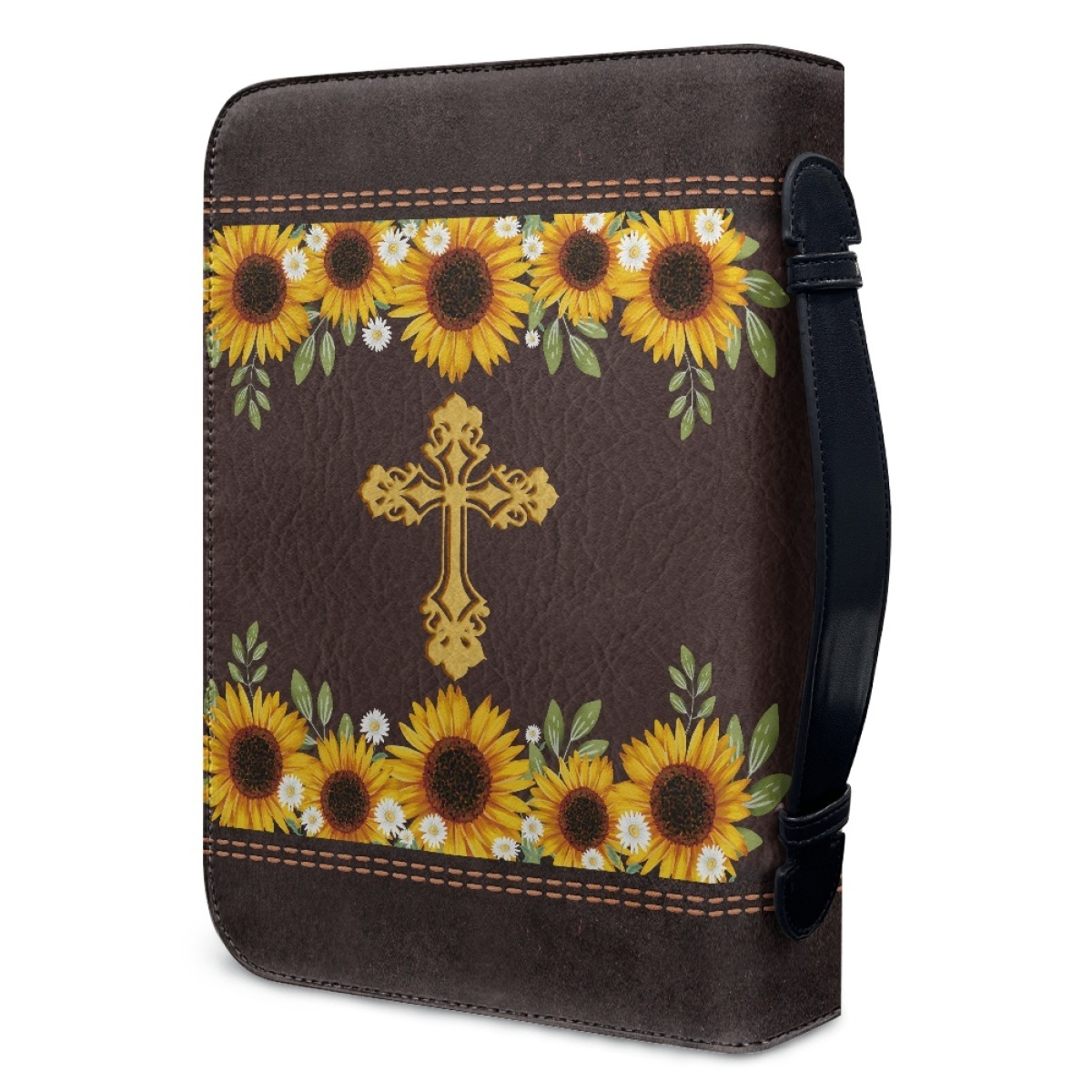 Personalized Leather Bible Cover for Women - Engraved "The Lord Is My Strength and My Shield" (Psalm 28:7)