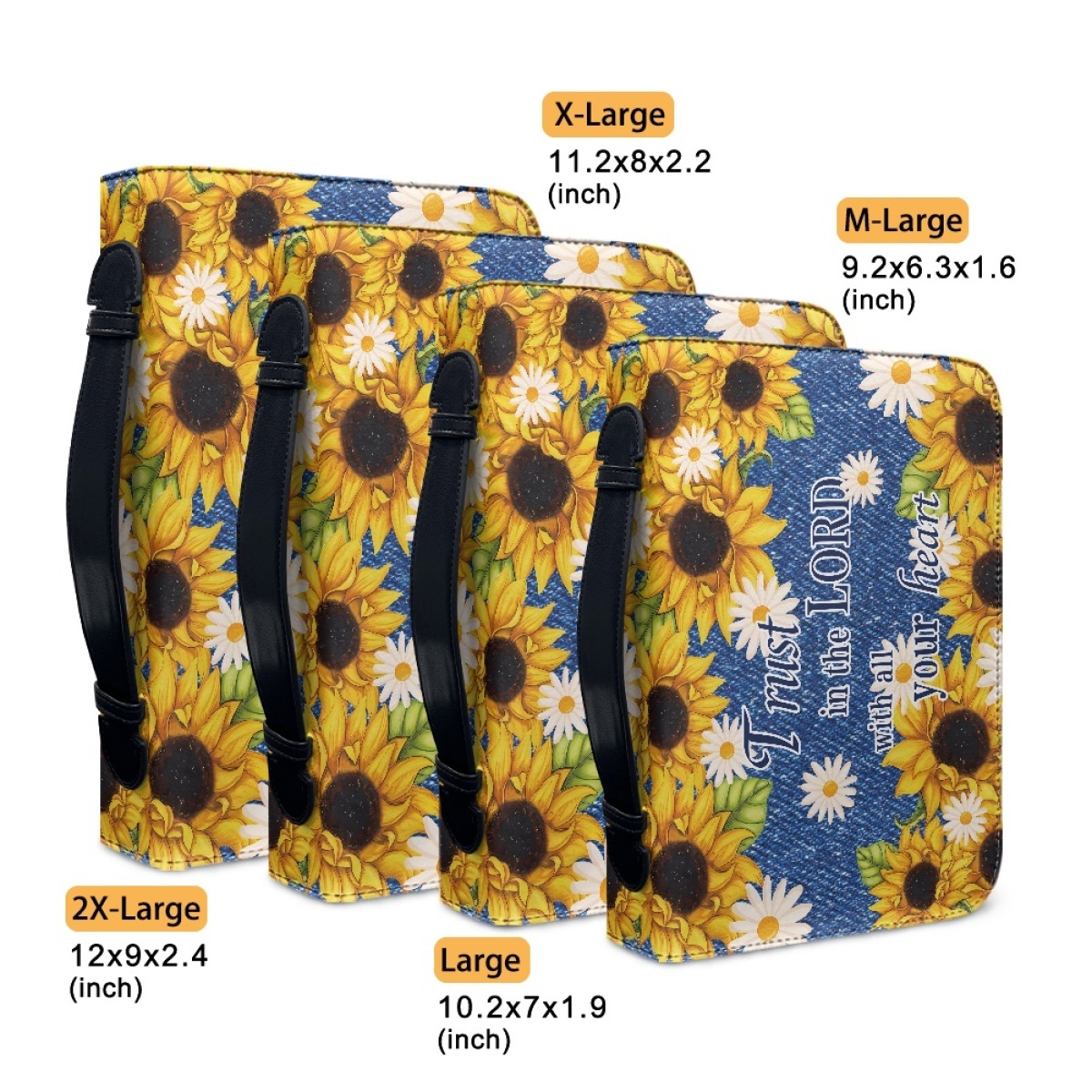 Personalized Leather Bible Cover for Women - Engraved Trust in the Lord with All Your Heart (Proverbs 3:5)