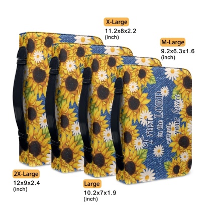 Personalized Leather Bible Cover for Women - Engraved Trust in the Lord with All Your Heart (Proverbs 3:5)