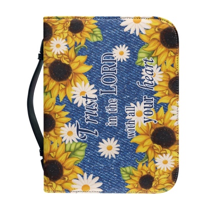 Personalized Leather Bible Cover for Women - Engraved Trust in the Lord with All Your Heart (Proverbs 3:5)