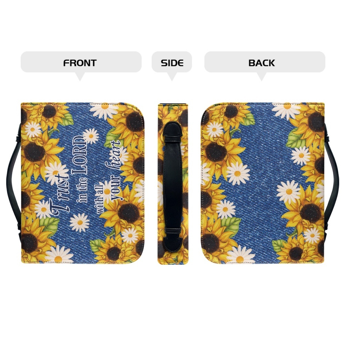 Personalized Leather Bible Cover for Women - Engraved Trust in the Lord with All Your Heart (Proverbs 3:5)