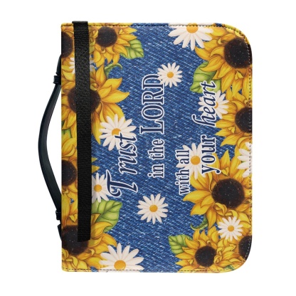 Personalized Leather Bible Cover for Women - Engraved Trust in the Lord with All Your Heart (Proverbs 3:5)