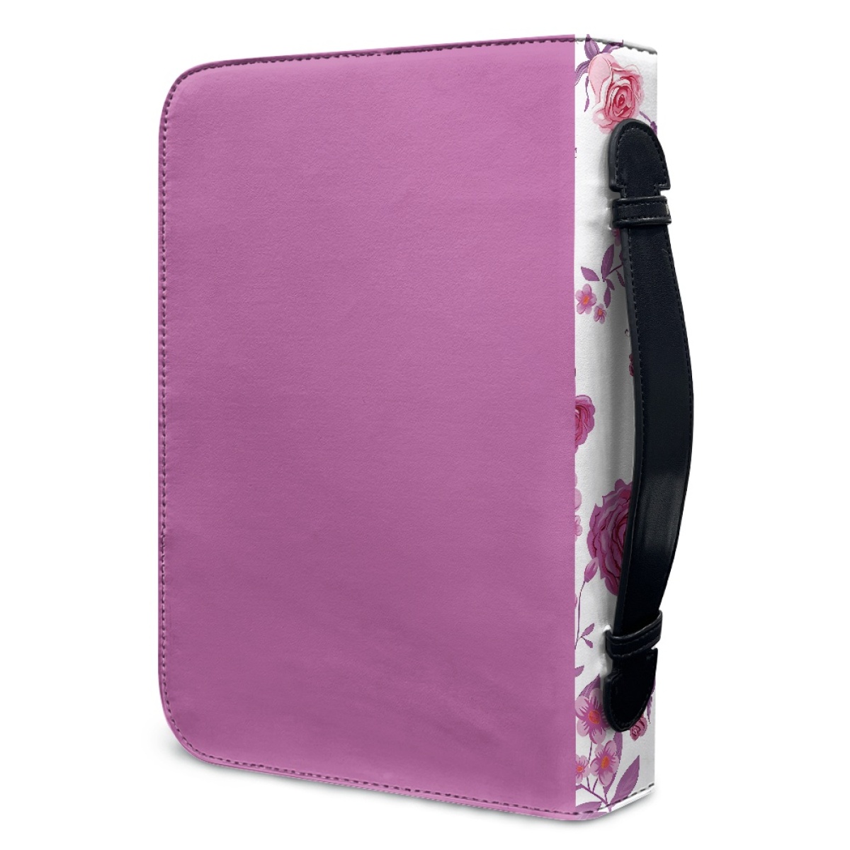 Pink Leather Bible Cover for Women - Engraved "Be Strong and Let Your Heart Take Courage" (Psalm 31:24)