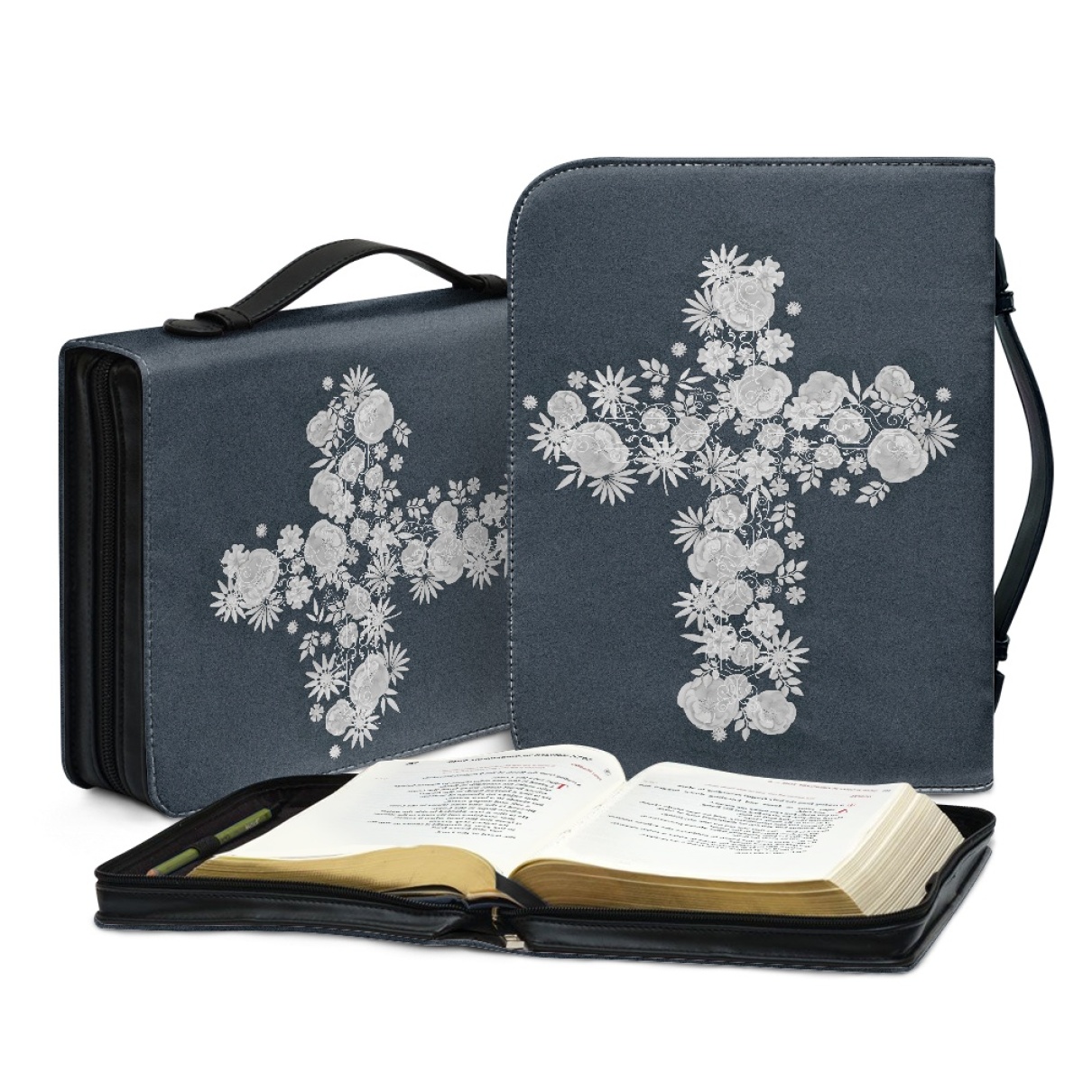 Leather Bible Cover for Women - Engraved She Is Clothed with Strength and Dignity (Proverbs 31:25)