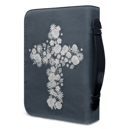 Leather Bible Cover for Women - Engraved She Is Clothed with Strength and Dignity (Proverbs 31:25)