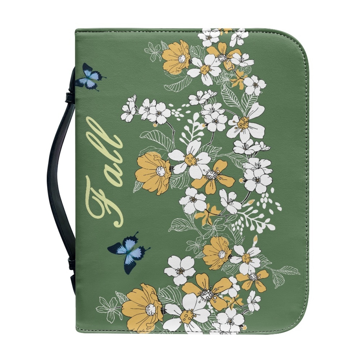 Leather Floral Bible Cover for Women - Engraved God Is Within Her (Psalm 46:5)