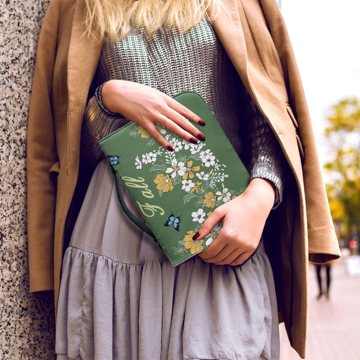 Leather Floral Bible Cover for Women - Engraved God Is Within Her (Psalm 46:5)