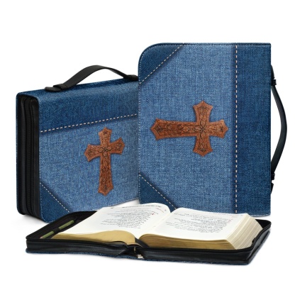 X Large Personalized Bible Cover - Engraved When You Go Through Deep Waters I Will Be with You (Isaiah 43:2)