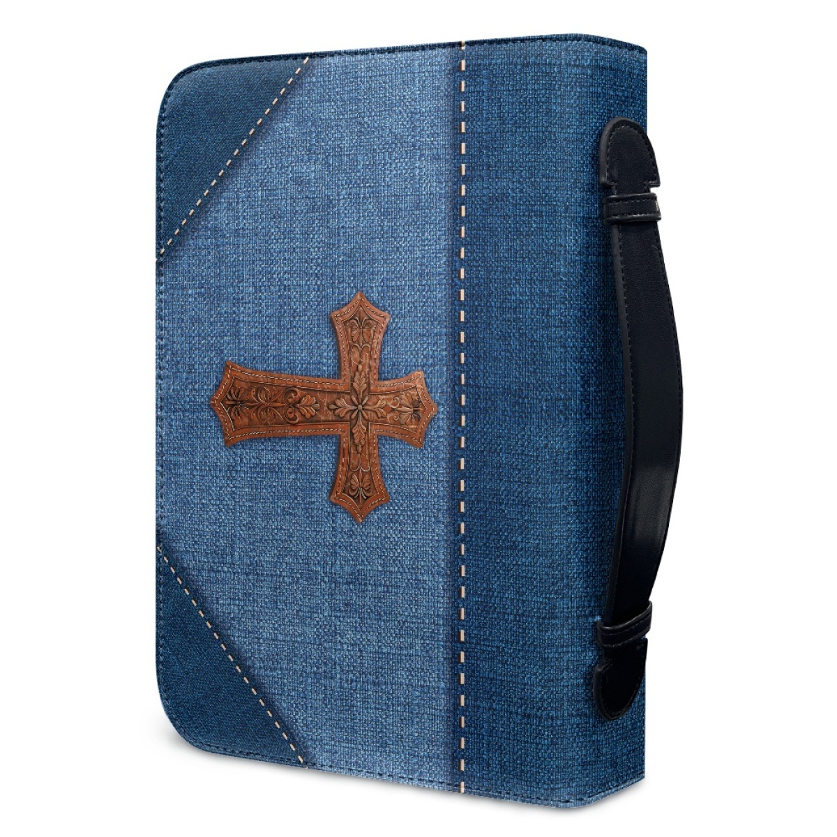 X Large Personalized Bible Cover - Engraved When You Go Through Deep Waters I Will Be with You (Isaiah 43:2)